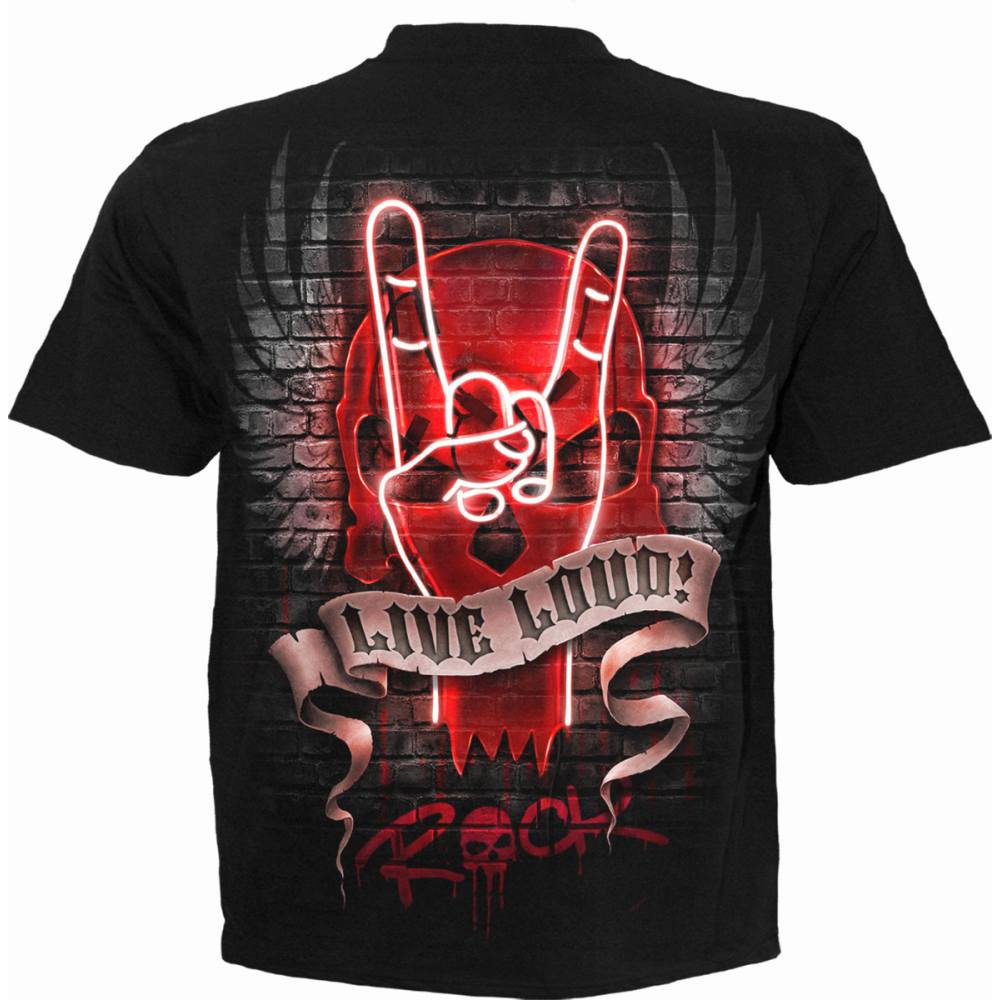 Spiral - LIVE LOUD Mens T-shirt - Black
